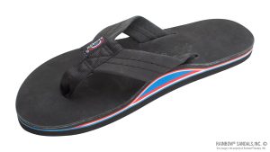 The Americana  Women's Single layer Premier Leather Red White & Blue Mid Sole with a 1 Strap