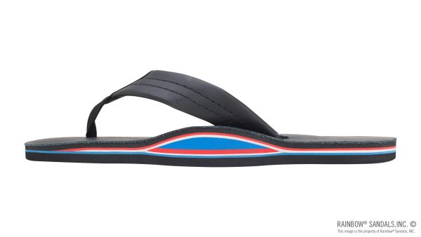 The Americana Women's Single Layer Classic Leather Red White & Blue Mid Sole with a 1 Strap