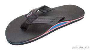 The Americana  Men's Single Layer Classic Leather with Red White & Blue Mid Sole