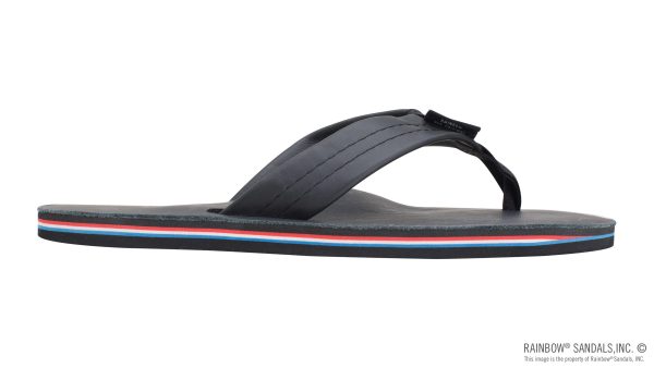 The Americana Women's Single Layer Classic Leather Red White & Blue Mid Sole with a 1 Strap