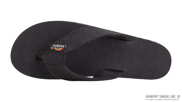 The Rastafarian  Single Layer Black Hemp with Rasta Mid Sole and 1 Strap