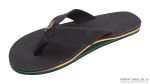 The Rastafarian  Single Layer Black Hemp with Rasta Mid Sole and 1 Strap