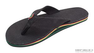 The Rastafarian Single Layer Black Hemp with Rasta Mid Sole and 1 Strap