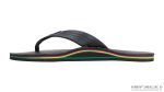 The Rastafarian  Single Layer Classic Black Leather with Rasta Mid Sole
